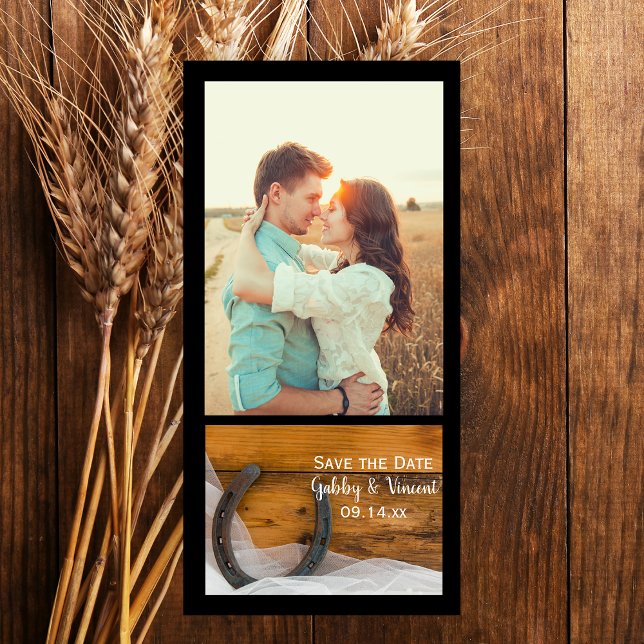 Horseshoe and Veil Western Wedding Save the Date (Creator Uploaded)