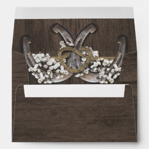 Horseshoe Baby's Breath Rustic Wedding Envelopes