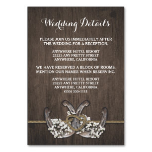 Horseshoe Baby's Breath Wedding Enclosure Cards