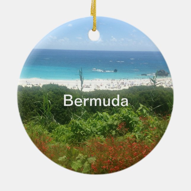 Horseshoe Bay Beach, Bermuda Ceramic Ornament (Back)