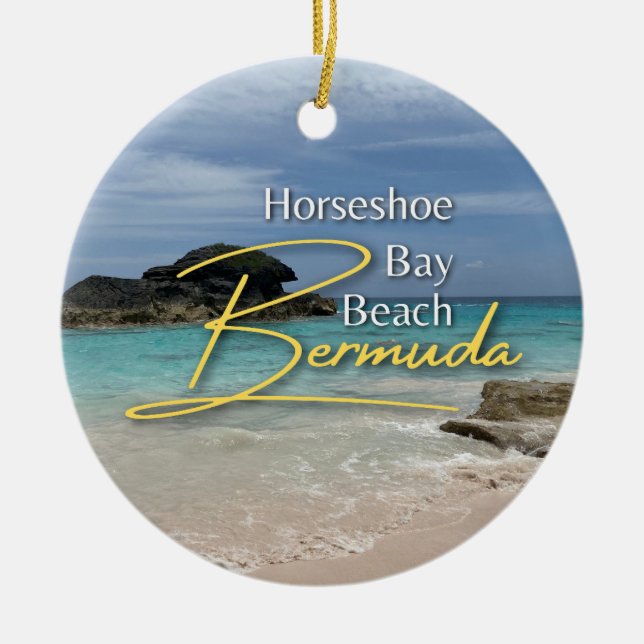 Horseshoe Bay Beach Bermuda Ceramic Ornament (Front)