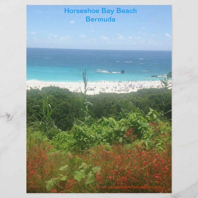 Horseshoe Bay Beach, Bermuda Personalised Letterhead (Front)