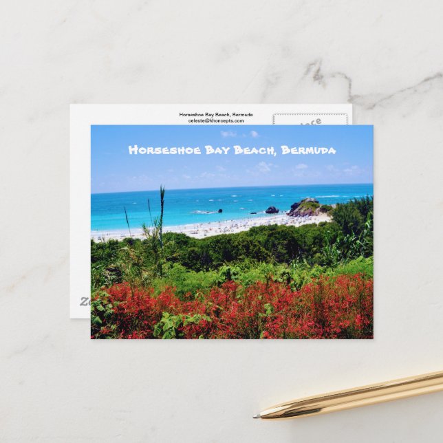 Horseshoe Bay Beach, Bermuda Postcard (Front/Back In Situ)
