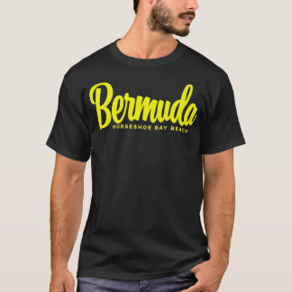 Horseshoe Bay Beach Bermuda yellow text Premium T-Shirt