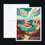 Horseshoe Bend Arizona Vintage Travel Illustration Postcard<br><div class="desc">Horseshoe Bend Arizona USA Art vintage travel place illustration</div>