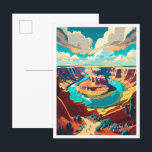 Horseshoe Bend Arizona Vintage Travel Illustration Postcard<br><div class="desc">Horseshoe Bend Arizona USA Art vintage travel place illustration</div>