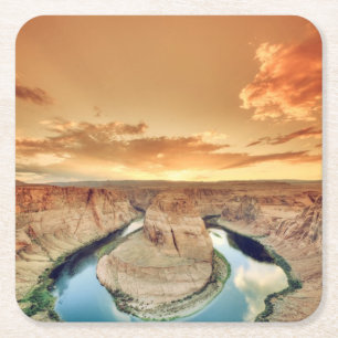 Horseshoe Bend Caynon Square Paper Coaster