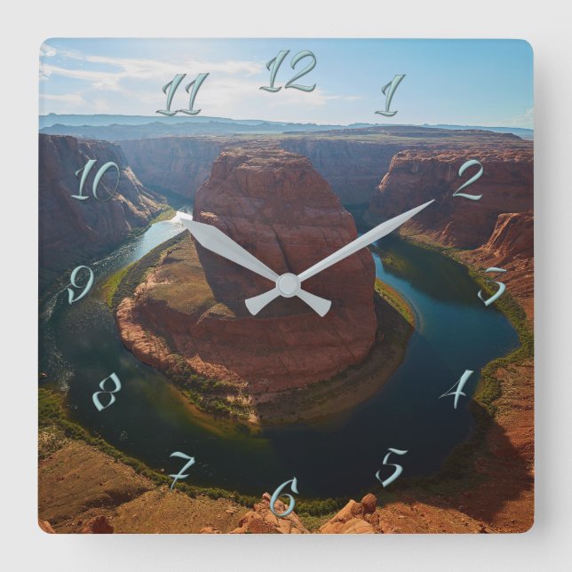 Horseshoe bend square wall clock (Front)