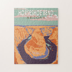 Horseshoe Bend Travel Art Vintage Jigsaw Puzzle