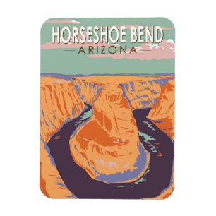 Horseshoe Bend Travel Art Vintage Magnet