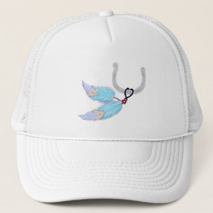 Horseshoe Blue Feathers Hats