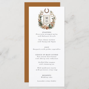 Horseshoe Cactus Western Country Crest Wedding Menu