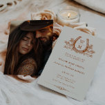 Horseshoe Cactus Western Photo Save the Date  Invitation<br><div class="desc">Horseshoe Cactus Western Country Photo Save the Date Invitation - Terracotta Introducing the Horseshoe Cactus Western Country Boho Wedding Save the Date —an artful blend of rustic charm and modern minimalism. At its heart is a striking custom wedding crest, where a beautifully illustrated horseshoe encircles a desert cactus, symbolising resilience...</div>