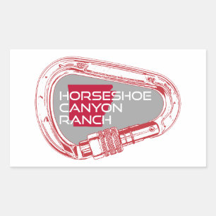Horseshoe Canyon Ranch Arkansas Climbing Carabiner Rectangular Sticker