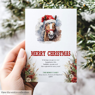 Horseshoe charm Christmas greeting card design