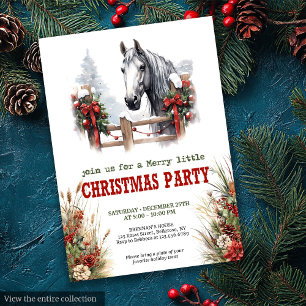 Horseshoe charm Christmas party editable invites