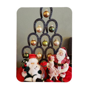 Horseshoe christmas tree Santa Clause photography Magnet