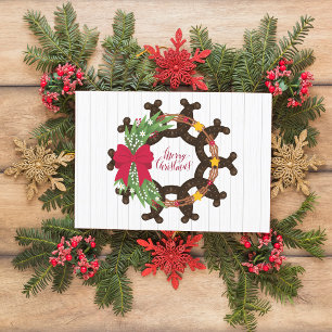 Horseshoe Christmas Wreath Postcard