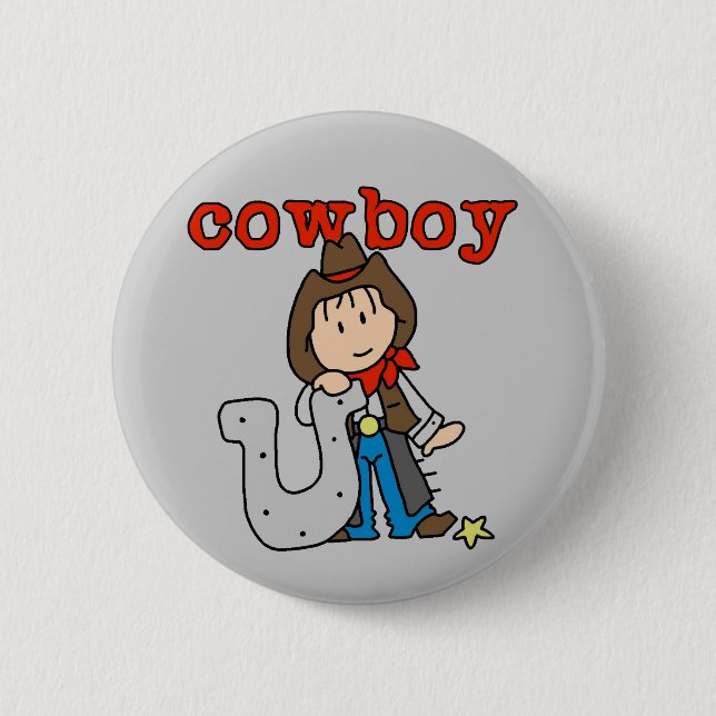 Horseshoe Cowboy Tshirts and Gifts 6 Cm Round Badge (Front)