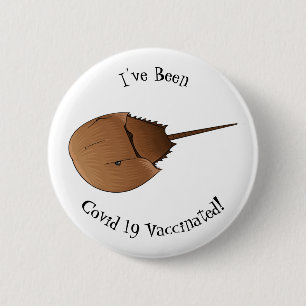 Horseshoe crab cartoon illustration 6 cm round badge
