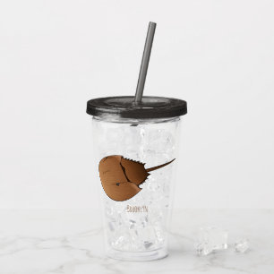Horseshoe crab cartoon illustration acrylic tumbler