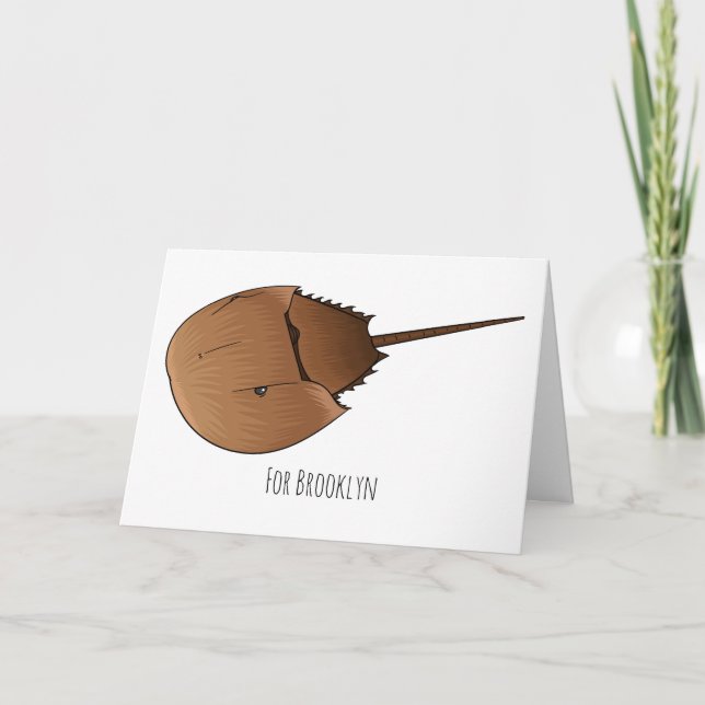 Horseshoe crab cartoon illustration  card (Front)