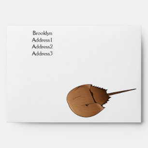 Horseshoe crab cartoon illustration envelope