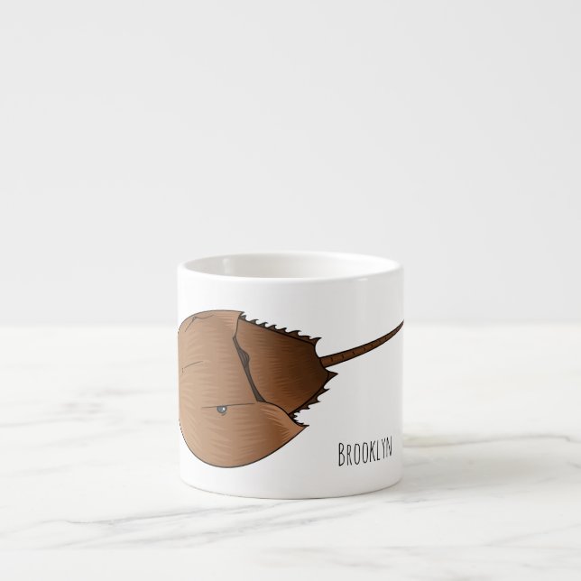 Horseshoe crab cartoon illustration espresso cup (Front)