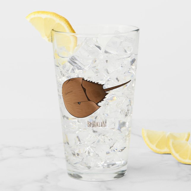 Horseshoe crab cartoon illustration glass (Front Ice)