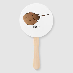 Horseshoe crab cartoon illustration hand fan