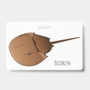 Horseshoe crab cartoon illustration  ID badge
