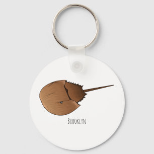 Horseshoe crab cartoon illustration key ring