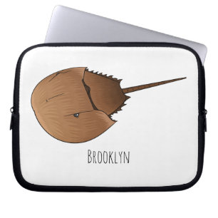 Horseshoe crab cartoon illustration laptop sleeve