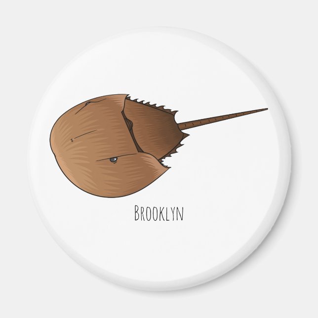 Horseshoe crab cartoon illustration magnet (Front)