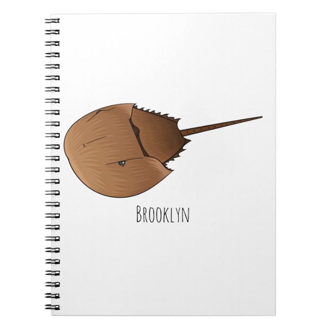 Horseshoe crab cartoon illustration  notebook (Front)