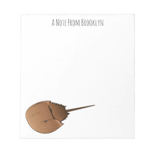 Horseshoe crab cartoon illustration notepad