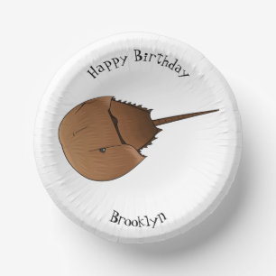 Horseshoe crab cartoon illustration  paper plate