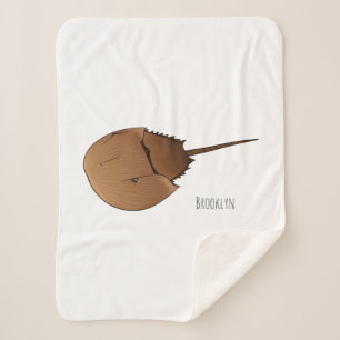 Horseshoe crab cartoon illustration sherpa blanket