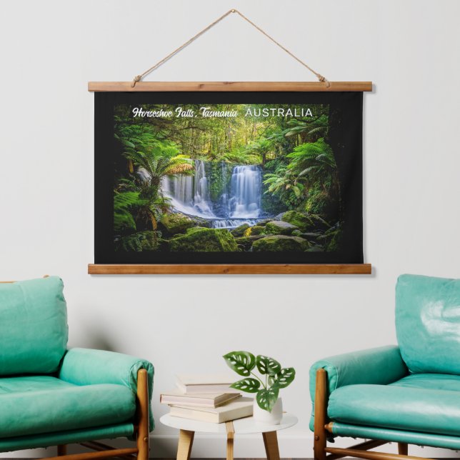 Horseshoe Falls Australia Custom Text Hanging Tapestry (Living Room)