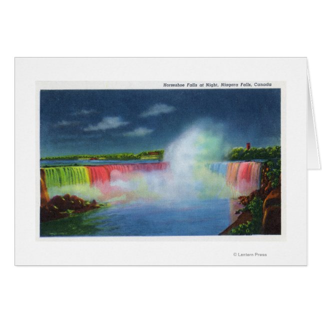 Horseshoe Falls Illuminated at Night # 2 (Front Horizontal)