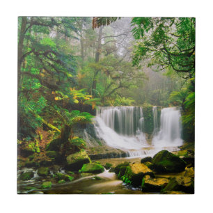 Horseshoe Falls Surrounded by Rainforest Ceramic Tile