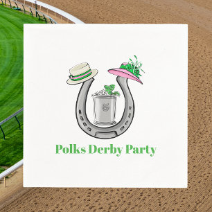 Horseshoe, Fancy Hats, Mint Julep Derby Custom Napkin