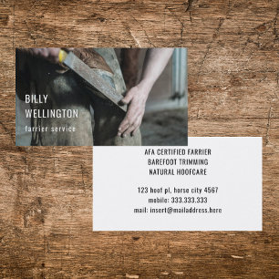 Horseshoe Farrier Modern Equine Business Photo  Card