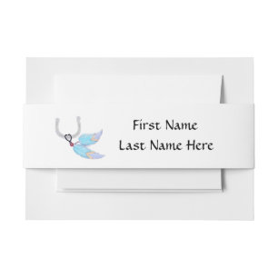 Horseshoe feathers invitation belly band