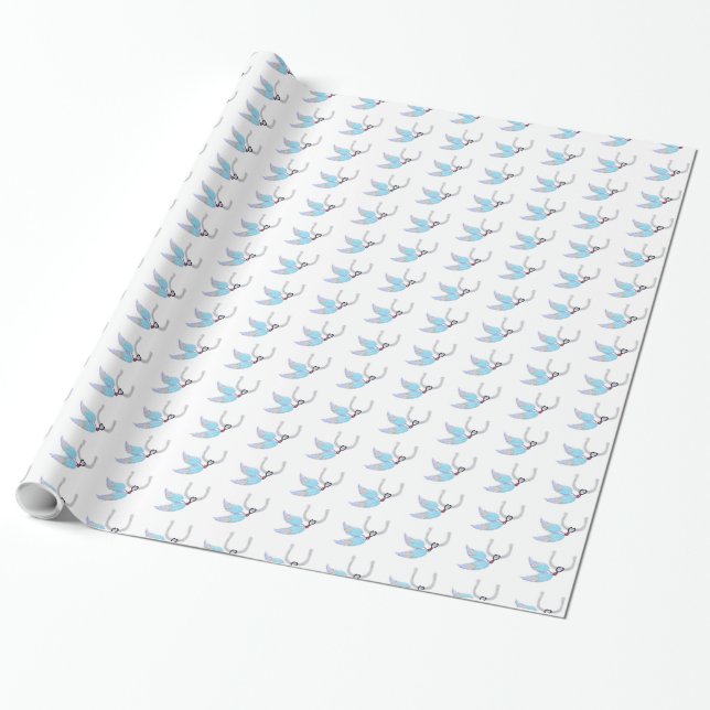 Horseshoe feathers Wrapping Paper (Unrolled)