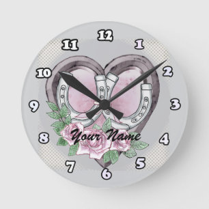 Horseshoe Hearts clocks