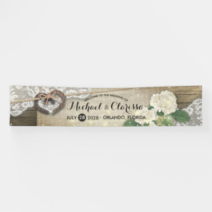 Horseshoe Hydrangea Country Rustic Wedding Welcome Banner