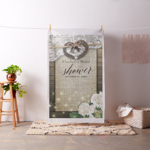Horseshoe Hydrangea Wood Bridal Shower Photo Booth Fabric