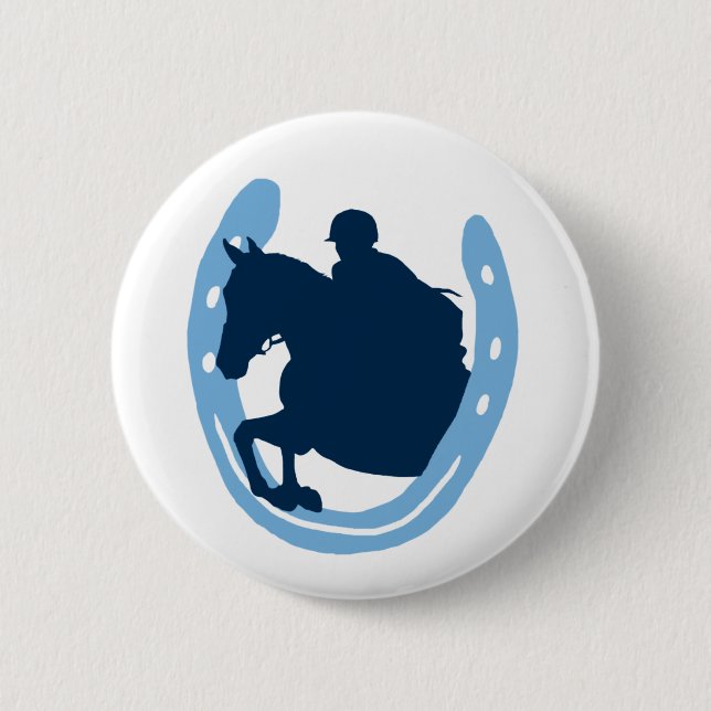 Horseshoe Jumping Horse Button (Front)