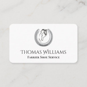 Horseshoe Logo Equestrian Horse Farrier Service Business Card